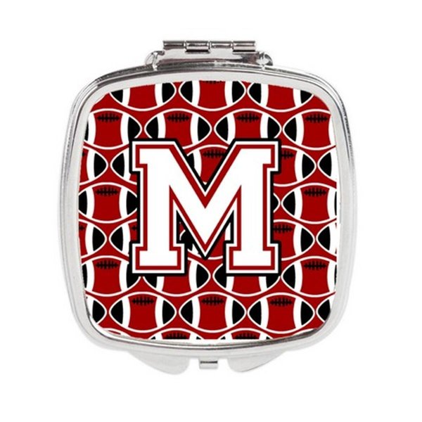 Carolines Treasures Letter M Football Cardinal and White Compact Mirror CJ1082-MSCM